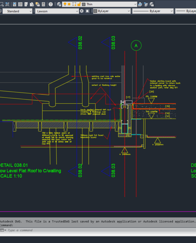 Working drawings in CAD